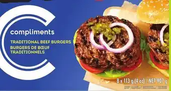 Chalo FreshCo Compliments beef burgers 907 g offer