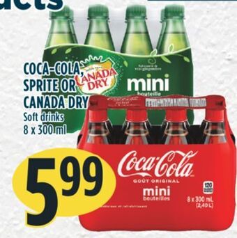 Marché Adonis Coca-cola, sprite or canada dry soft drinks offer