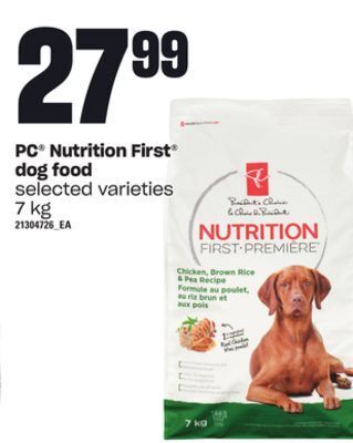 Zehrs Markets Pc® nutrition first dog food, 7 kg offer