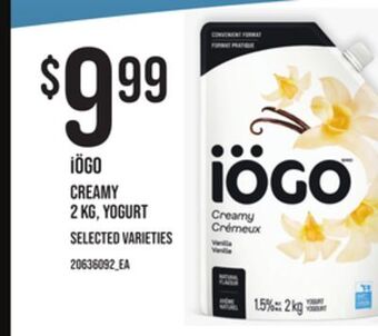 Zehrs Markets Iögo creamy 2 kg, yogurt offer