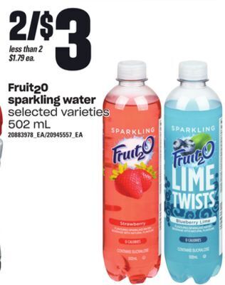 Zehrs Markets Fruit20 sparkling water, 502 ml offer