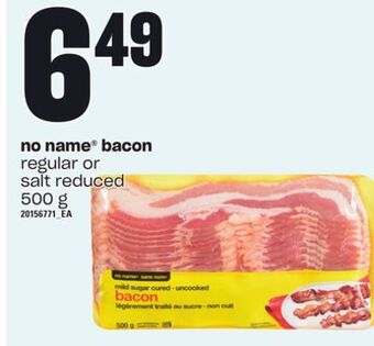 Zehrs Markets No name® bacon, 500 g offer