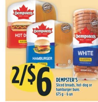 Marché Adonis Dempster's sliced breads, hot-dog or hamburger buns offer