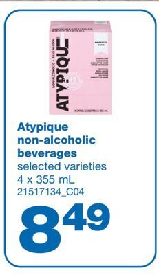 Wholesale Club Atypique non-alcoholic beverages, 4 x 355 ml offer