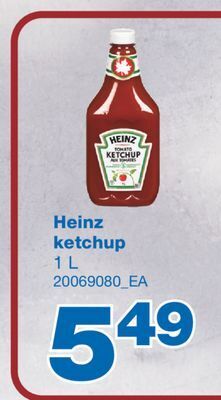 Wholesale Club Heinz ketchup, 1 l offer