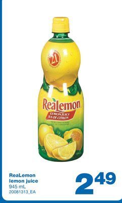 Wholesale Club Realemon lemon juice, 945 ml offer