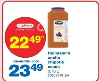 Wholesale Club Hellmann's ancho chipotle sauce, 3.78 l offer