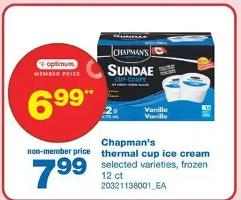 Wholesale Club Chapman's thermal cup ice cream, 12 ct offer
