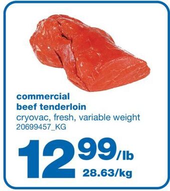 Wholesale Club Commercial beef tenderloin offer