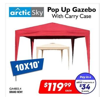 Factory Direct Arctic sky pop up gazebo with carry case offer
