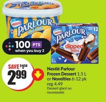 FreshCo Nestlé parlour frozen dessert 1.5l or novelties 6-12 pk offer