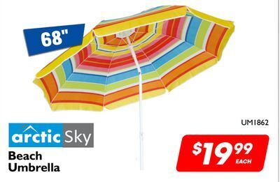 Factory Direct Arctic sky beach umbrella offer