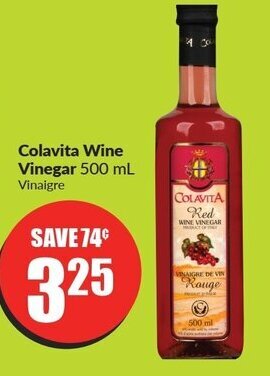 FreshCo Colavita Wine Vinegar 500 mL offer