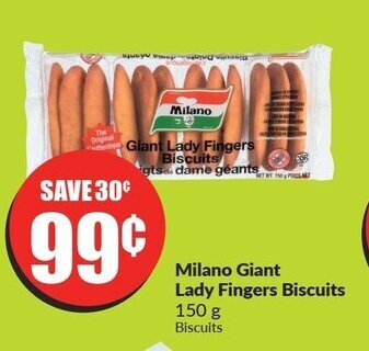 FreshCo Milano Giant Lady Fingers Biscuits 150 g offer