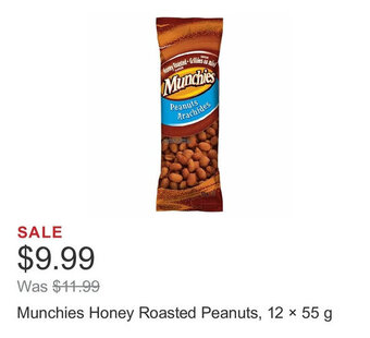 Costco Munchies Honey Roasted Peanuts, 12 × 55 g offer