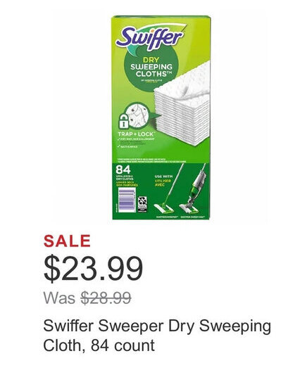 Costco Swiffer Sweeper Dry Sweeping Cloth, 84 count offer