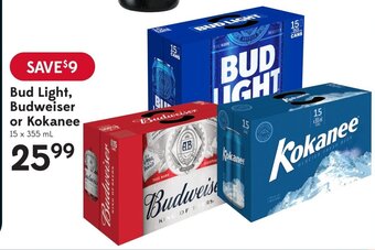 Sobeys Bud Light 15 x 355ml offer