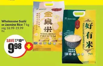 FreshCo Wholesome sushi or jasmine rice offer