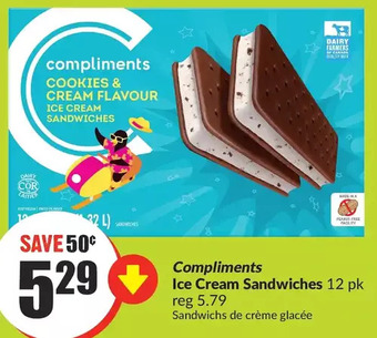 FreshCo Compliments ice cream sandwiches offer