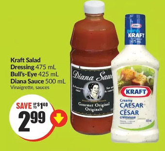 FreshCo Kraft salad dressing | bull's-eye | diana sauce offer