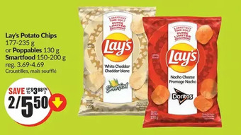 FreshCo Lay's potato chips or poppables smartfood offer