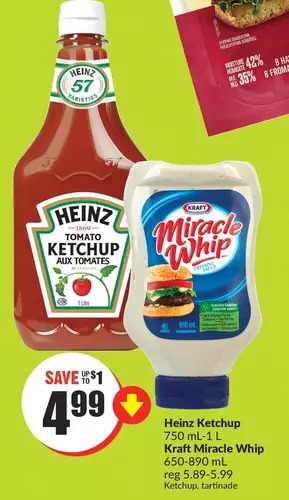 FreshCo Heinz ketchup | kraft miracle whip offer