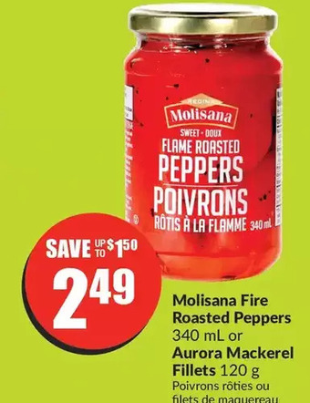 FreshCo Molisana fire roasted peppers or aurora mackerel fillets offer