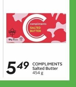 Sobeys COMPLIMENTS Salted Butter 454 g offer