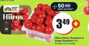 FreshCo Hiiros Cherry Tomatoes or Grape Tomatoes Pint offer