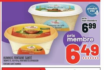 Metro FONTAINE SANTÉ HUMMUS offer