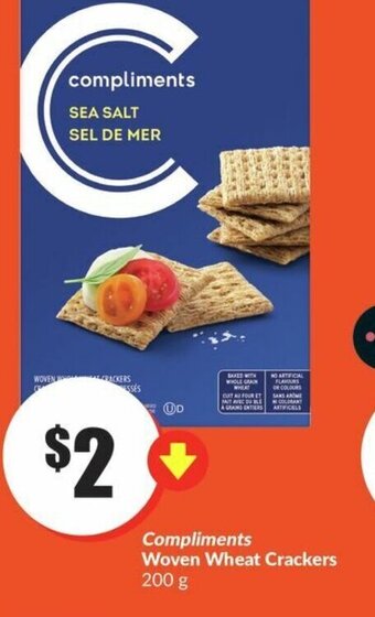 FreshCo Compliments Woven Wheat Crackers 200g offer