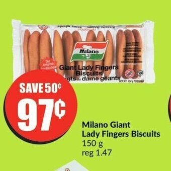 FreshCo Milano Giant Lady Fingers Biscuits 150 g offer