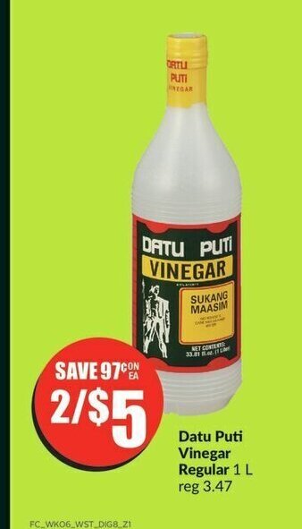 FreshCo Datu Puti Vinegar Regular 1 L offer
