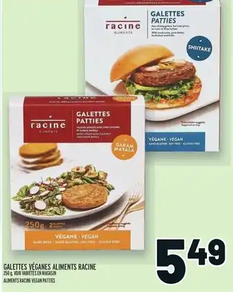 Metro ALIMENTS RACINE VEGAN PATTIES 250g offer
