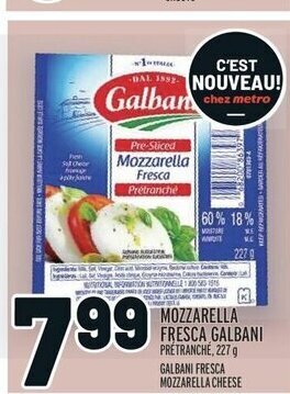 Metro MOZZARELLA FRESCA GALBANI  227 g offer