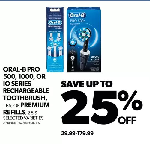 Real Canadian Superstore Oral-b pro 500, 1000, or io series rechargeable toothbrush, or premium refills offer