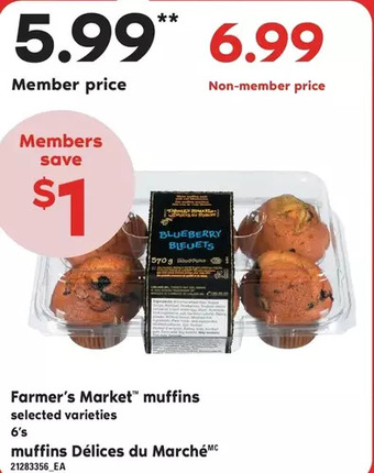 Valu-mart Farmer's market muffins offer