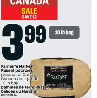 Valu-mart Farmer's market russet potatoes offer