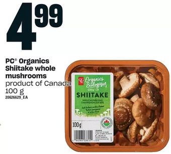 Loblaws Pc organics shiitake whole mushrooms offer
