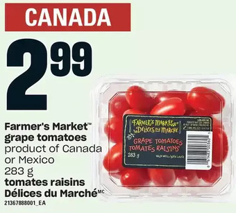 Independent Grocer Farmer's market grape tomatoes offer