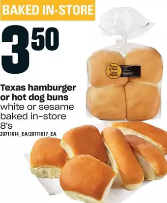 Independent Grocer Texas hamburger or hot dog buns offer