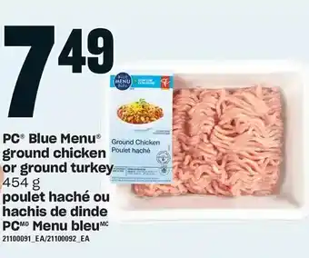 Independent Grocer Pc blue menu ground chicken or ground turkey offer