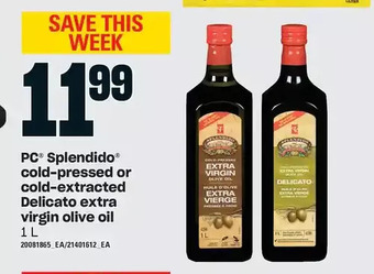 Loblaws Pc splendido cold-pressed or cold-extracted delicato extra virgin olive oil offer