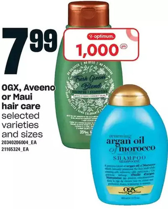 Independent Grocer Ogx, aveeno or maui hair care offer