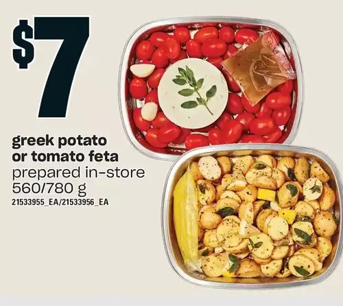 Loblaws Greek potato or tomato feta offer