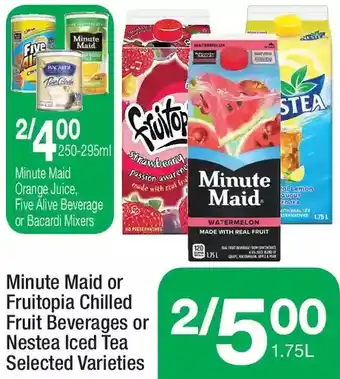 Highland Farms Minute maid or fruitopia chilled fruit beverages or nestea iced tea offer