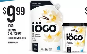Independent Grocer Iögo creamy yogurt offer