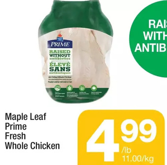 Highland Farms Maple leaf prime fresh whole chicken offer