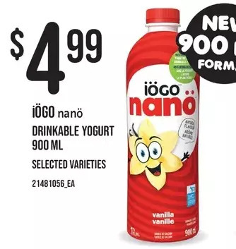Independent Grocer Iögo nanö drinkable yogurt offer