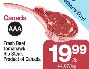 Highland Farms Fresh beef tomahawk rib steak offer